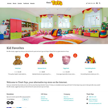 Tina's Toys Online Store Demo For ShopSite Manager E-commerce